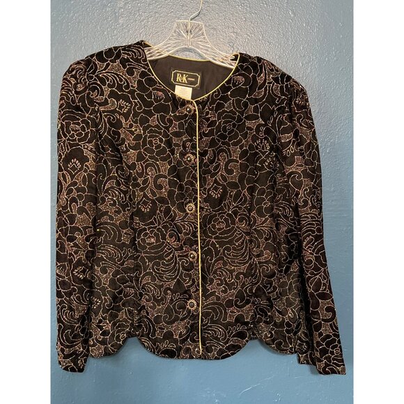 Vintage Floral Velvet Jacket Large - Picture 5 of 5